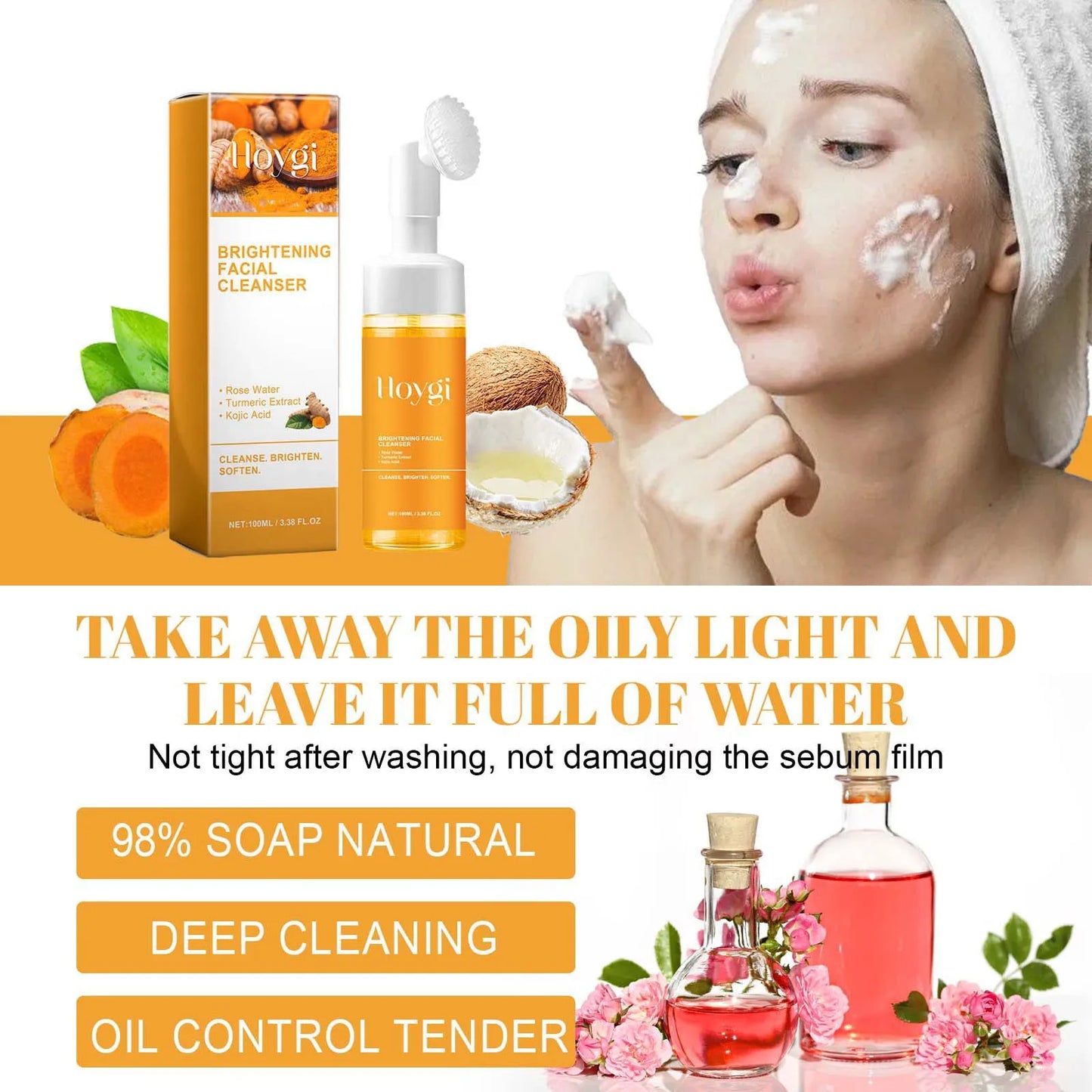Revitalizing Turmeric Cleanser - Control Oil, Banish Dark Spots, Fight Acne & Brighten Skin with Vitamin C!