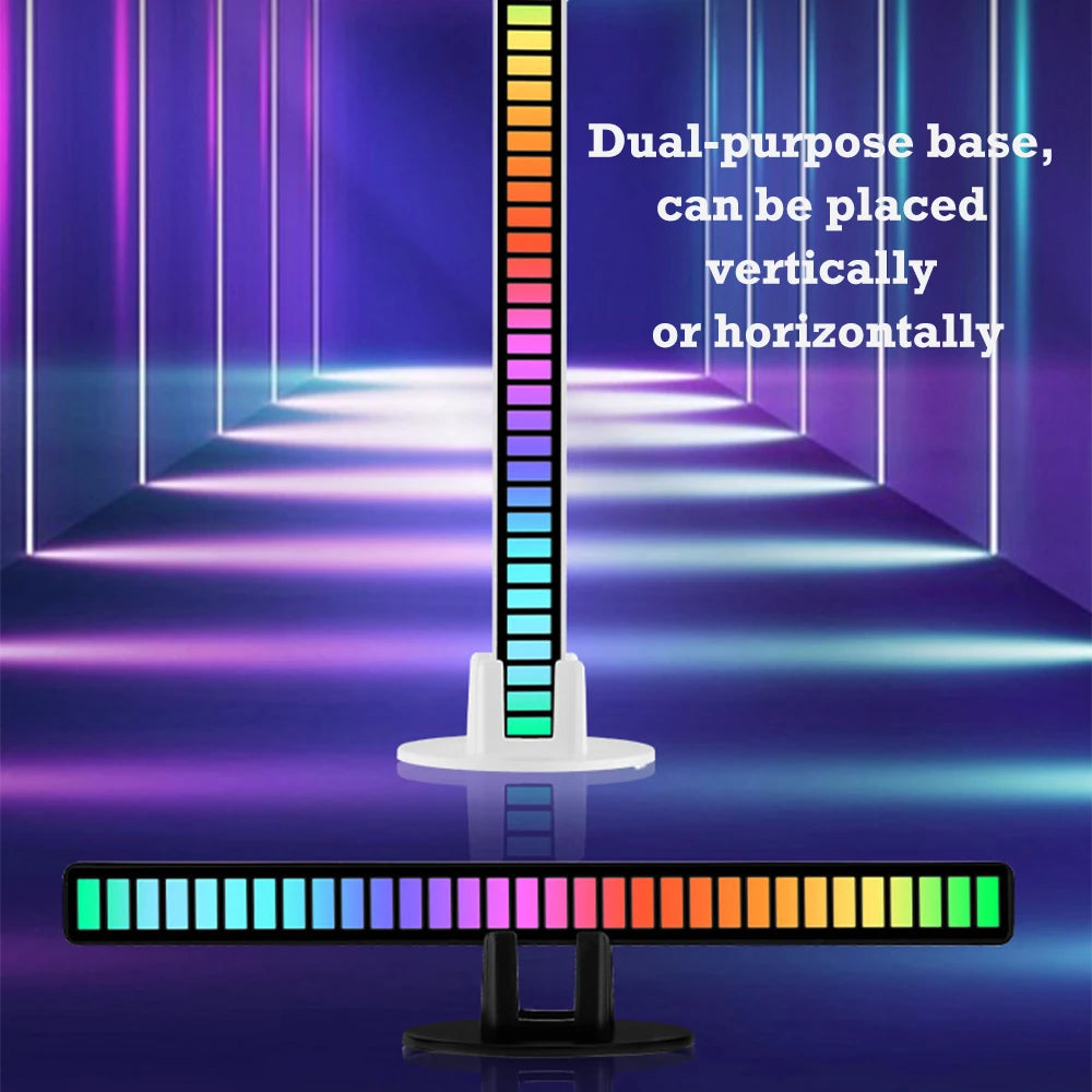 RGB Music Rhythm LED Light Bar - Rechargeable APP-Controlled, Sound-Activated Night Light for Cars & Gaming