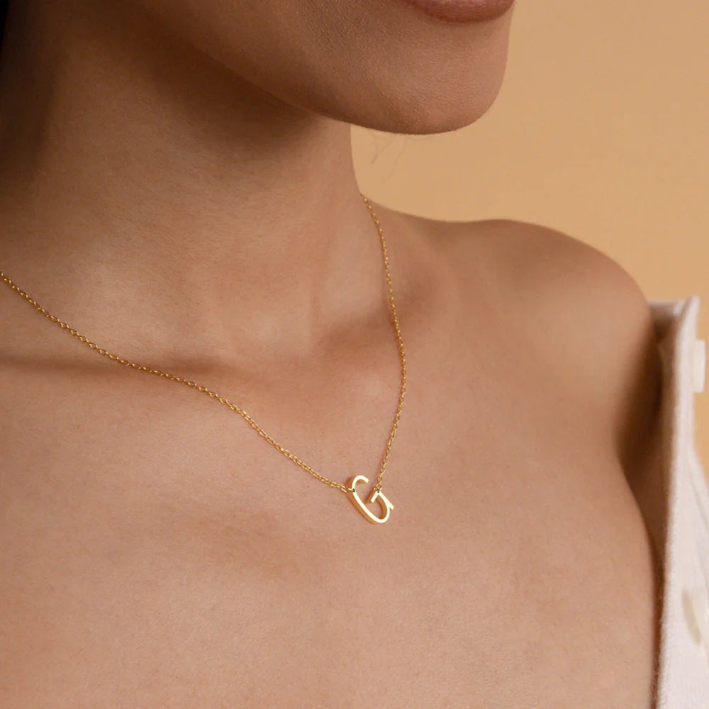 Chic Sideways Initial Letter Necklace for a Personalized Touch