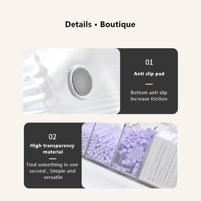Eyelash Extension Tool Storage Box with Cover Lash Accessories Lashes Glue Tweezer Holder Organizer Acrylic Transparent Box