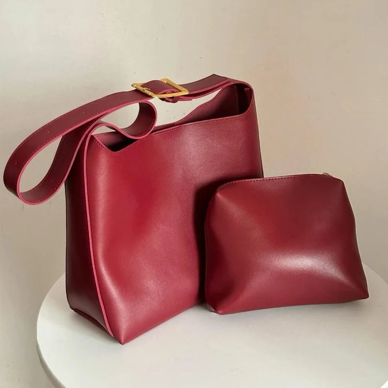 Chic Minimalist PU Leather Crossbody Bag for Women - Versatile All-Match Shoulder Handbag for Work