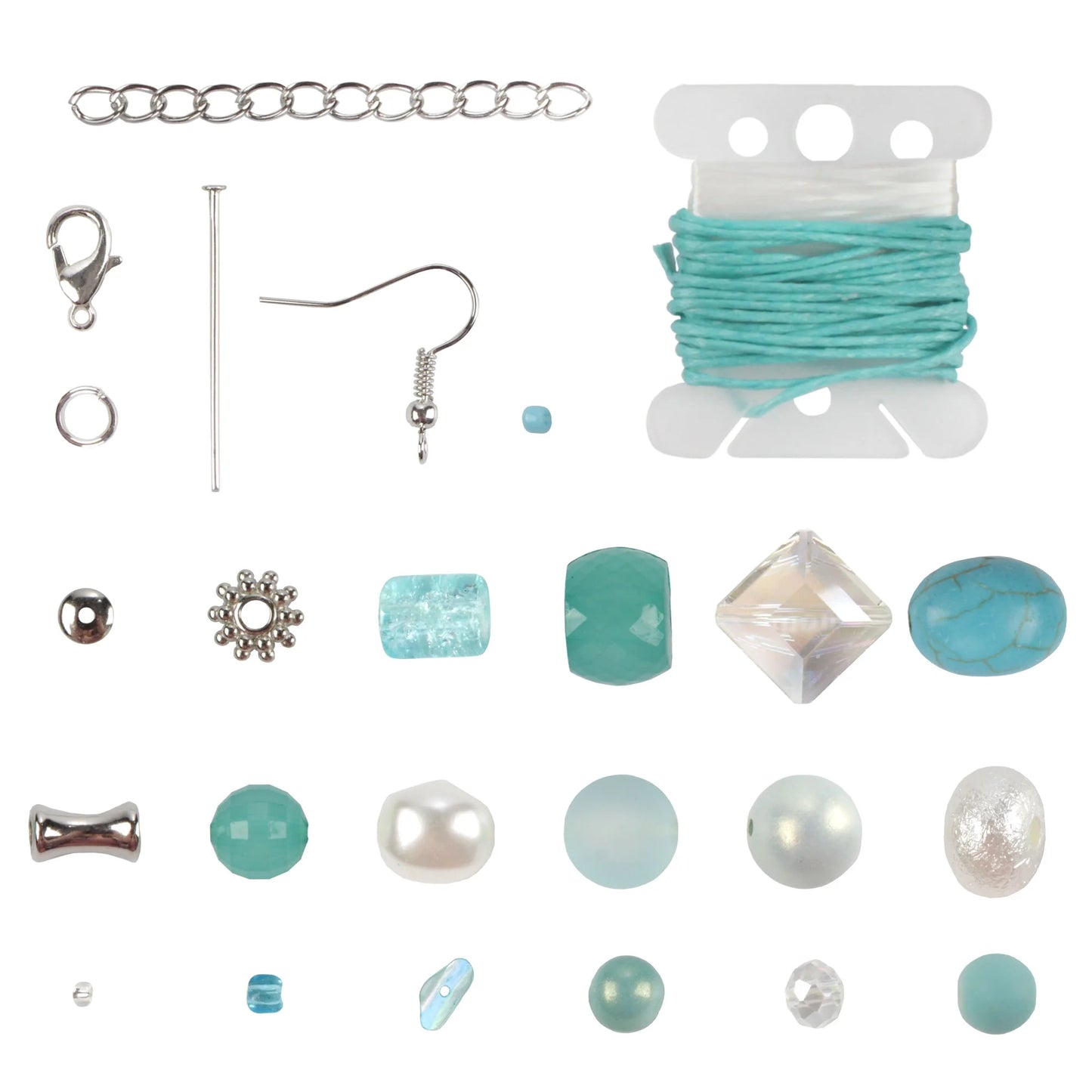 Bead Kits for Jewerly Making - 1300Pcs Bead Craft Set - DIY Bracelets, Necklaces, and Earrings Supplies Box - Arts and Crafts for Kids, Girls, Teens, Adults - Shades of Blue - Assortment 228