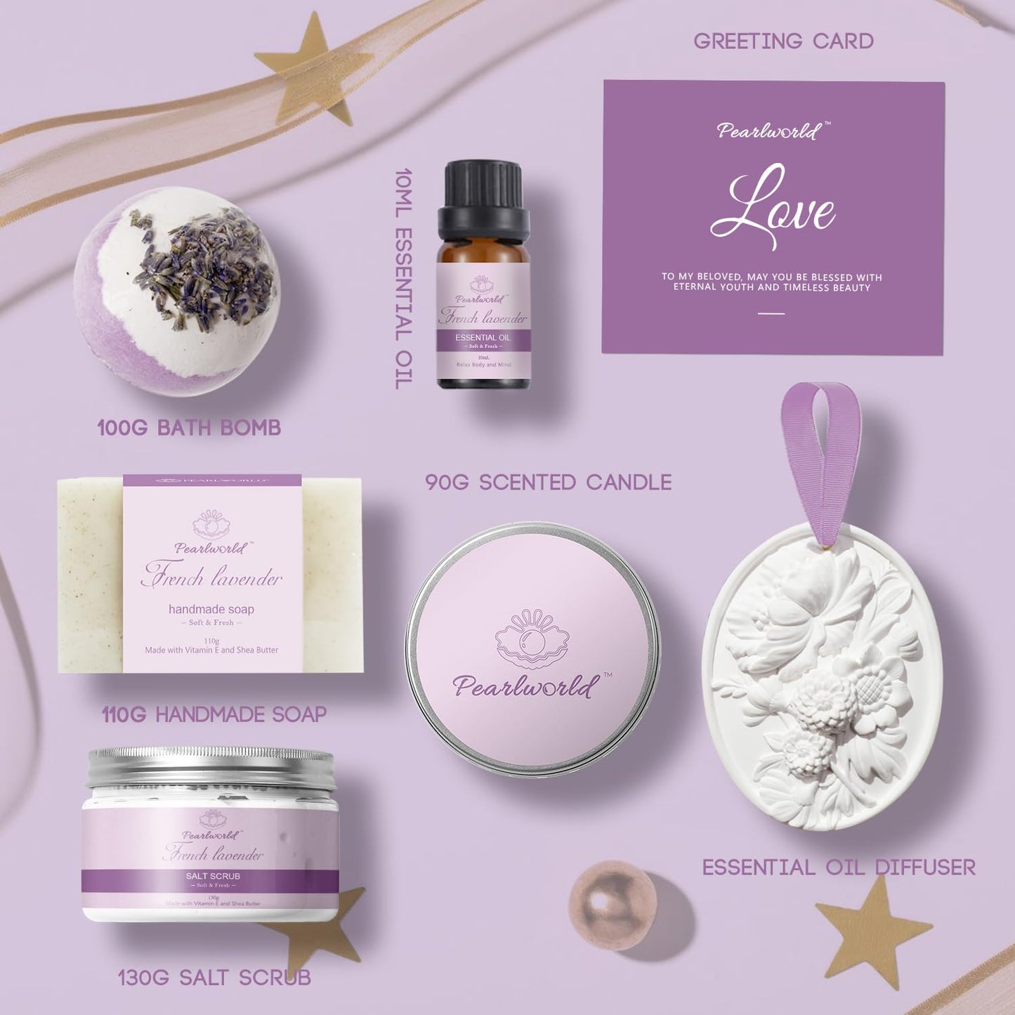 Indulge in Serenity: 7-Piece Lavender Spa Set for Ultimate Self-Care and Relaxation