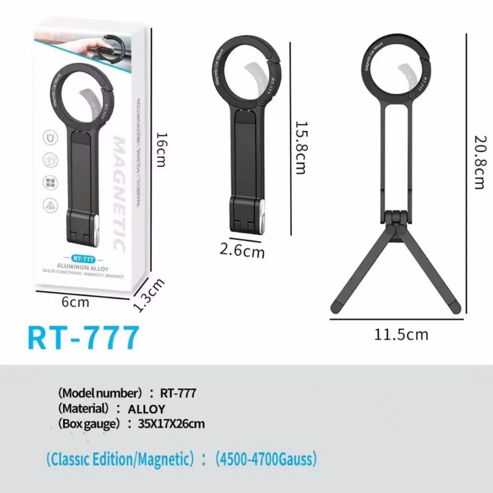 Portable Magnetic Tripod Carabiner Mount for iPhone 16/15/14/13 - Dual-Sided Desk Holder