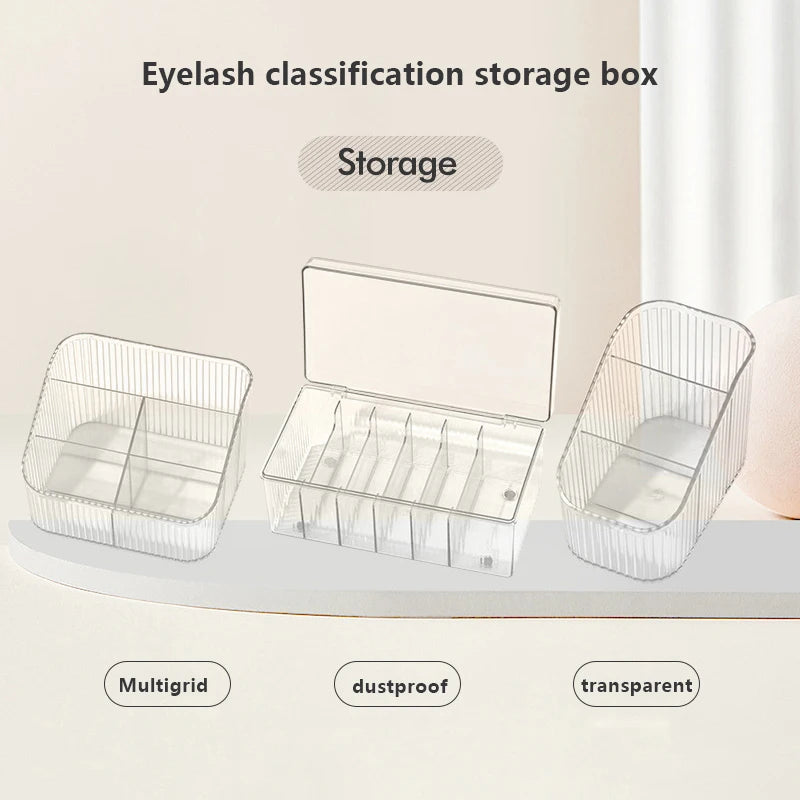 Eyelash Extension Tool Storage Box with Cover Lash Accessories Lashes Glue Tweezer Holder Organizer Acrylic Transparent Box
