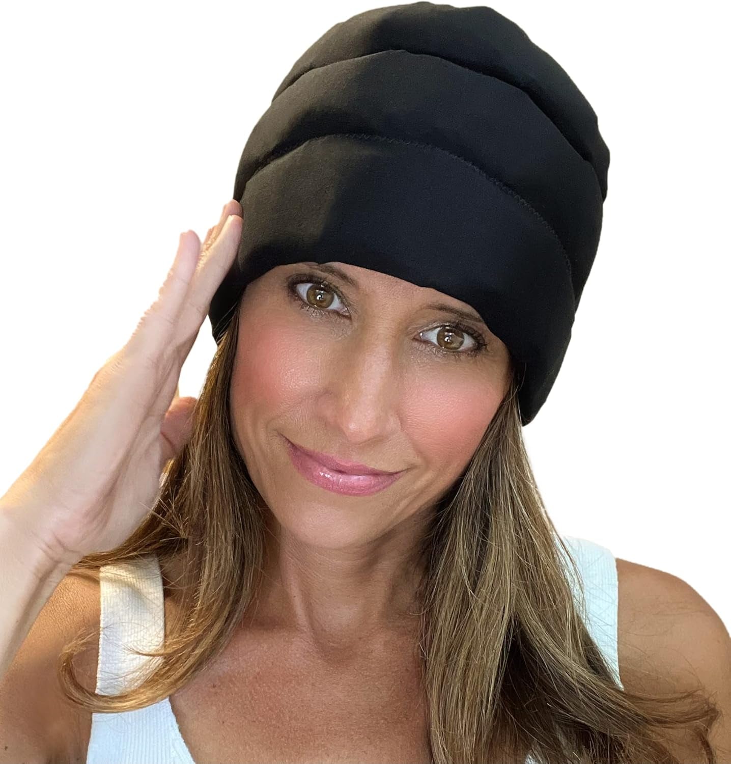Halo Migraine Relief Cooling Cap - Long Lasting Ice Pack Mask for Tension, Stress & Hangover Recovery