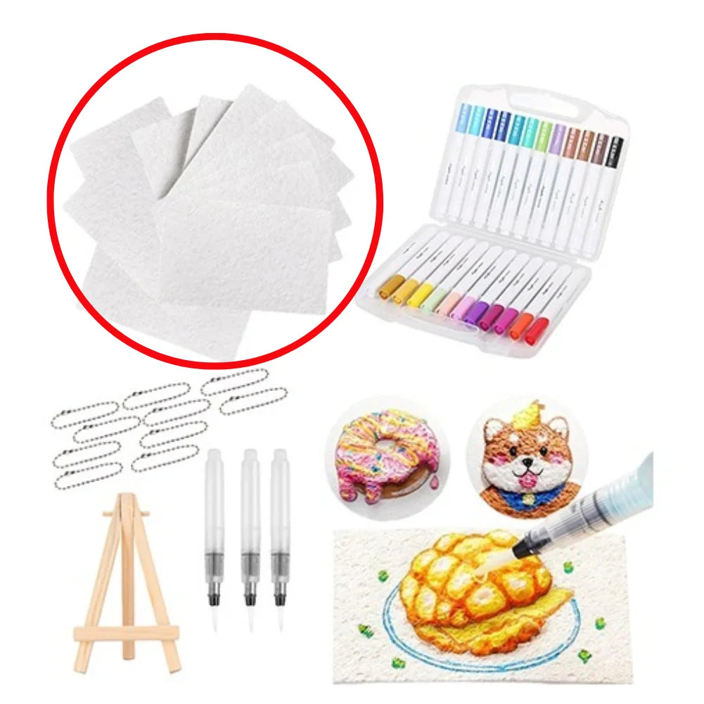 3D Magic Drawing Canvas Kit for Kids - DIY Puffy Paint Foam Art Supplies with Drawing Pens