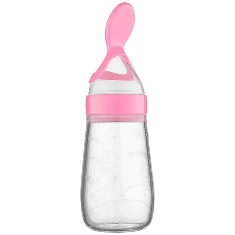 Squeezing Feeding Bottle Silicone Newborn Baby Training Rice Spoon Infant Cereal Food Supplement Feeder Safe Tableware Tools