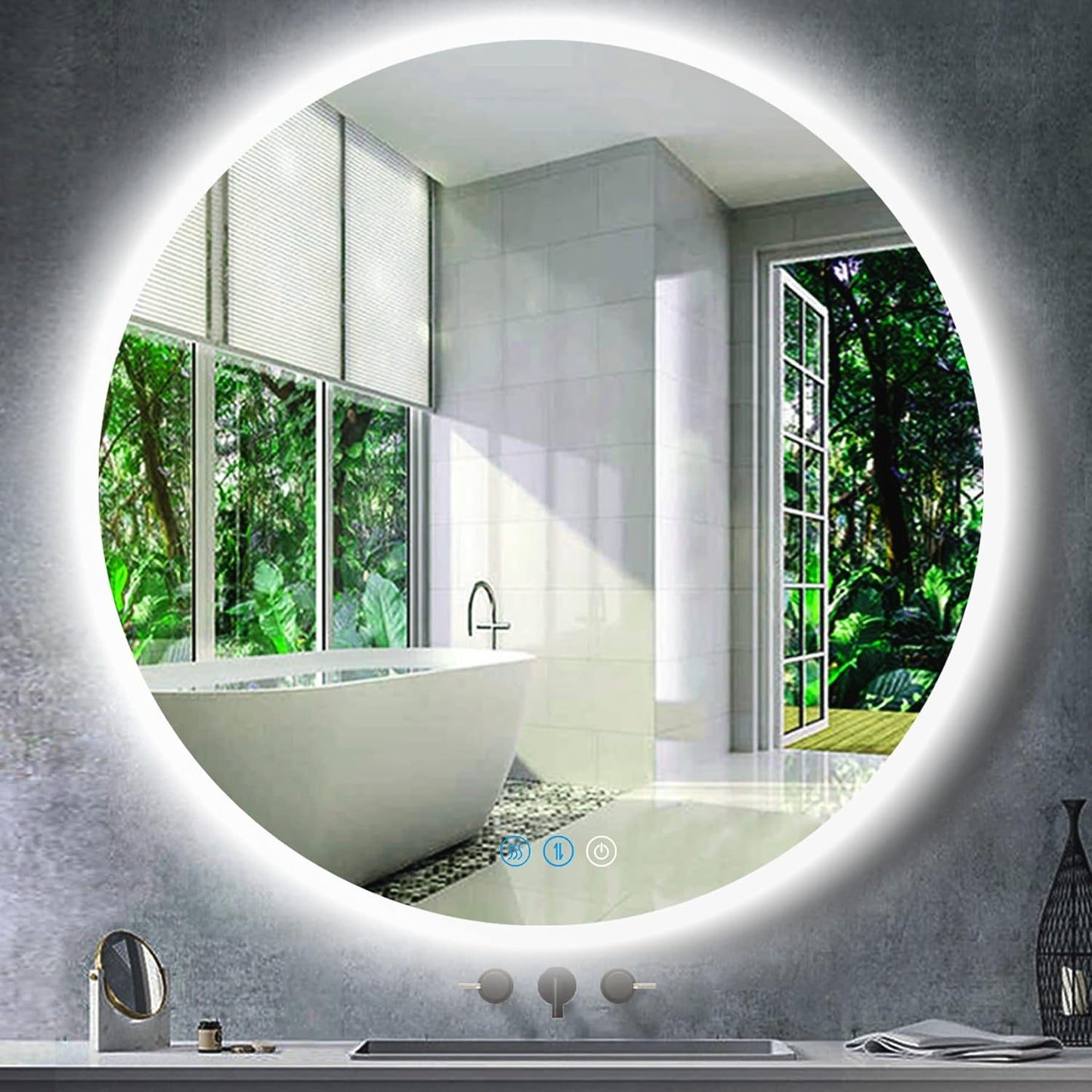 32" Dimmable Backlit LED Bathroom Mirror with Anti-Fog and Aluminum Frame - 3 Color Settings