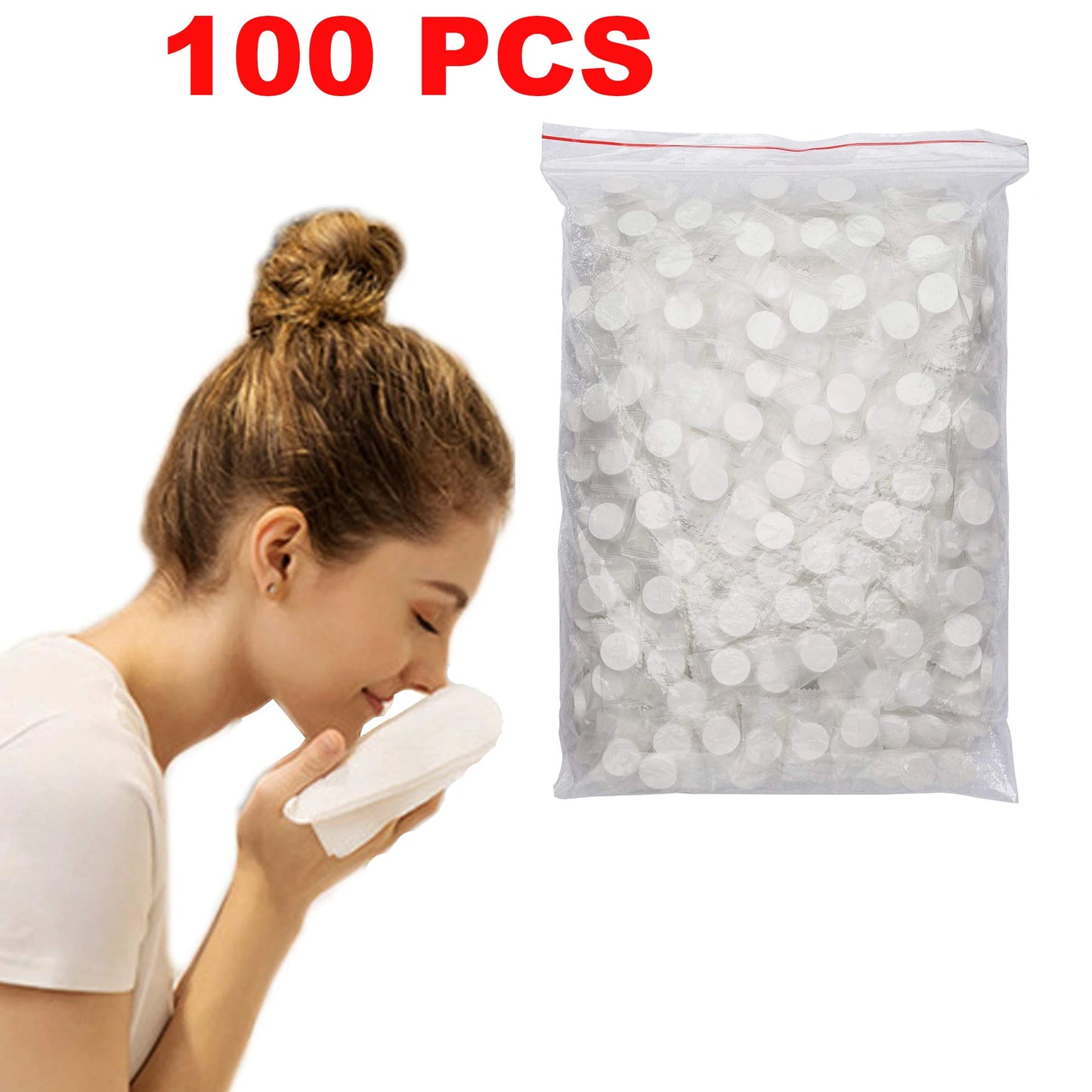 50PCS Organic Biodegradable Disposable Compressed Towel Tablets - Soft, Portable Magic Napkin Wipes