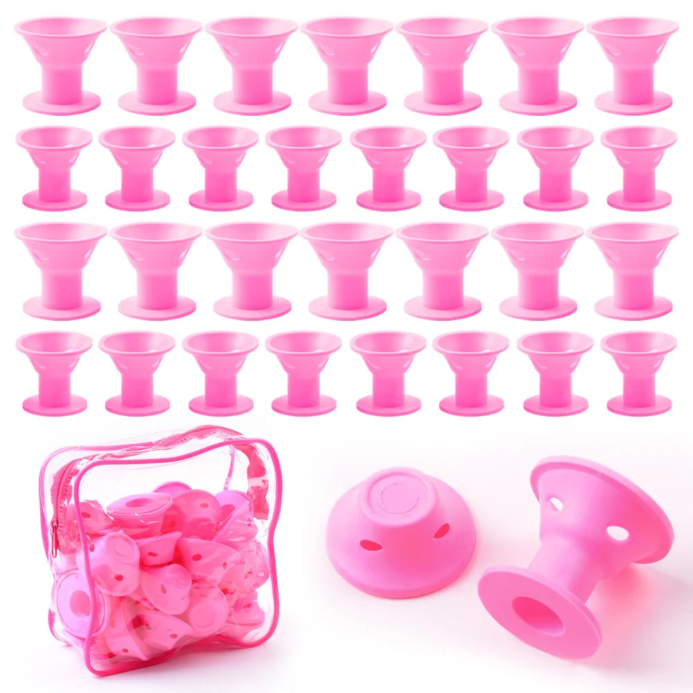 20 Pcs Heatless Silicone Curlers - Perfect for Gorgeous, Bouncy Curls While You Sleep!