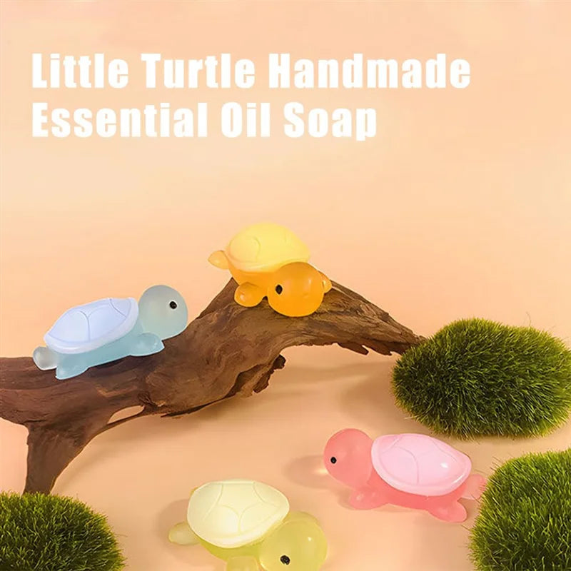 Little Turtle Handmade Essential Oil Soap -4 Pieces -Sensory fun for Bathing-Easy to Bring When Traveling