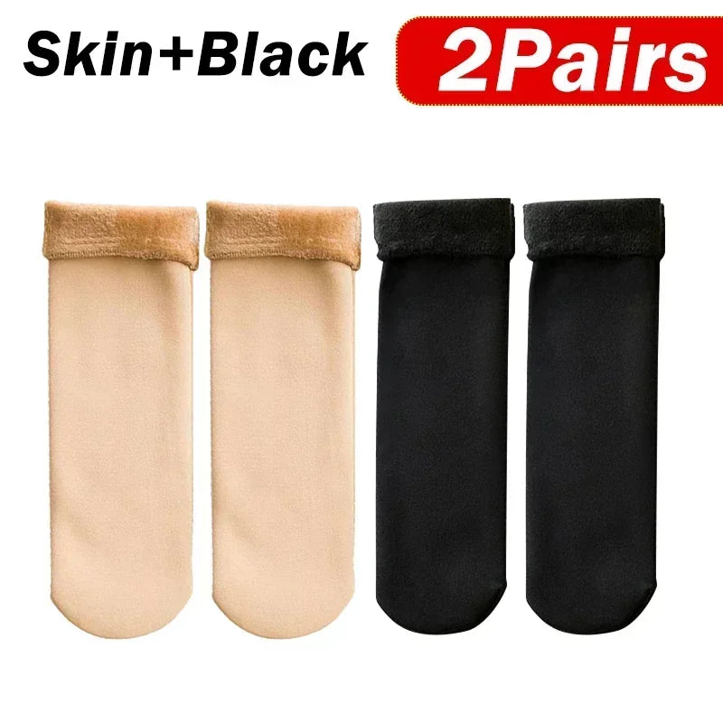 Cozy Cashmere Wool Thermal Socks for Women - Winter Warmth & Comfort - 5 Pairs of Soft Short Boot Socks