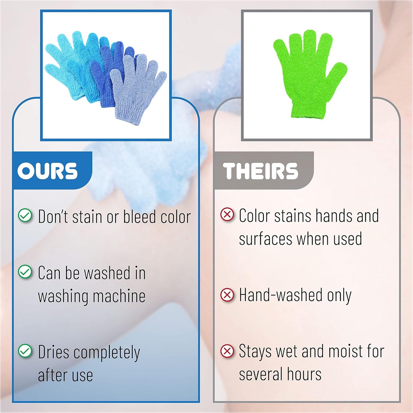 Revitalize Your Skin with 4 Pcs Exfoliating Hand Gloves - Ultimate Scrub Experience!