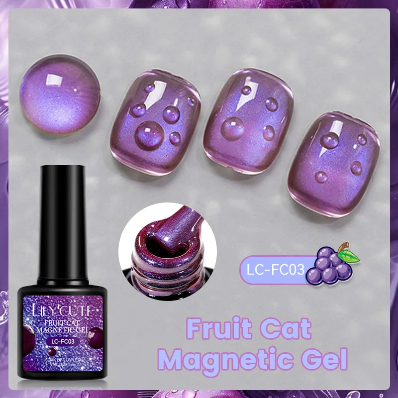 3-in-1 Platinum Rose Gold Cat Magnetic Gel Nail Polish - 7ML Moonlight Glitter UV Varnish for Stunning Semi-Permanent Manicures