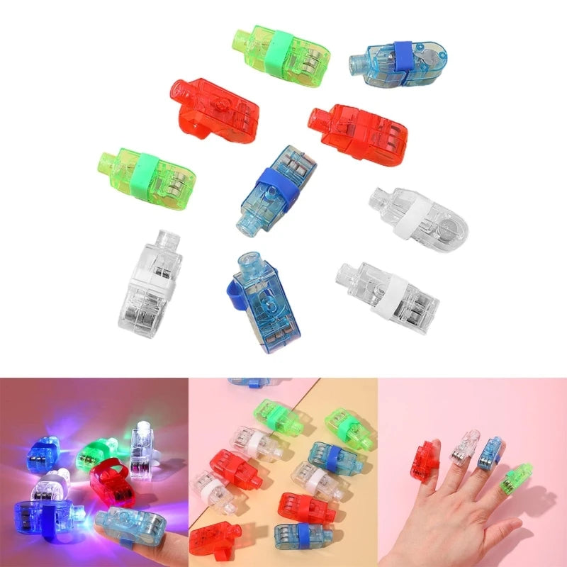 LED Finger Lights 10 Pack Finger Ring Glow Sticks Light Decor