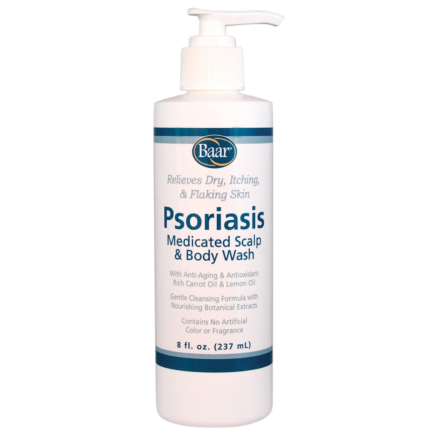 Psoriasis Therapeutic Scalp & Body Wash, Soothing Healing Formula with 2% Salicylic Acid and Antioxidant-Packed Botanicals like Carrot and Lemon Oil to Relieve Itchy, Dry Skin, 8 Fl Oz