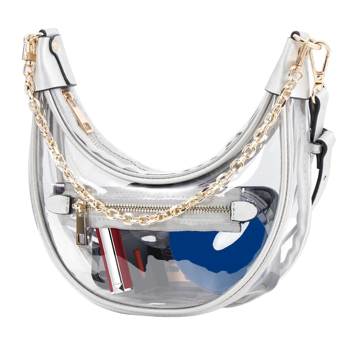 Clear Zipper Crossbody Adjustable Strap Bag