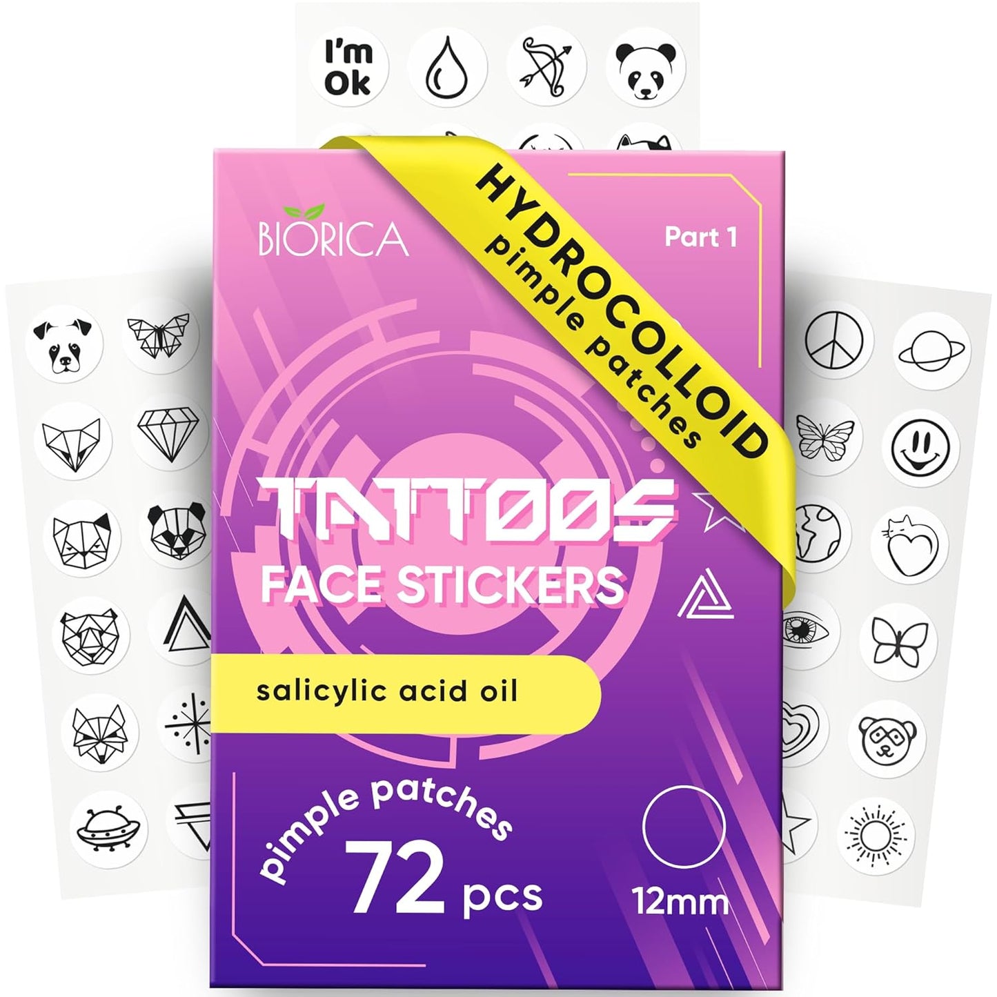 Pimple Patches for Face with Tea Tree Oil 216 Pcs. Hydrocolloid Acne Pimple Patches. Blemish Patches, Acne Dots, Pimple Stickers, Acne Patch and Pimple Patch