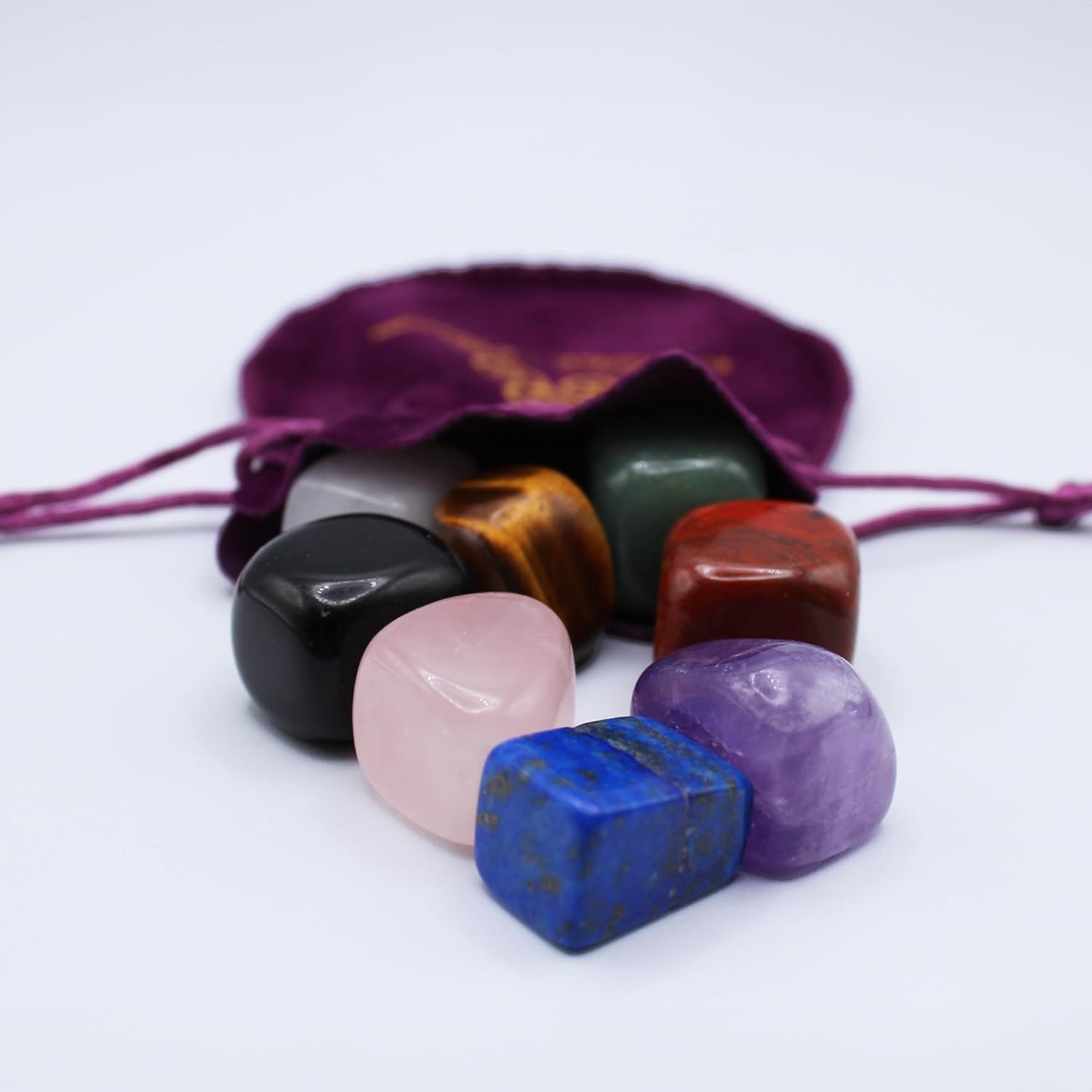 Chakra Stones Set of 8 - Premium Healing Crystals for Balancing, Meditation & Reiki Therapy