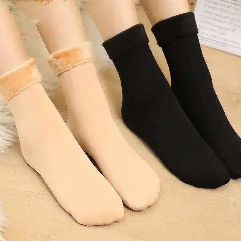 Cozy Cashmere Wool Thermal Socks for Women - Winter Warmth & Comfort - 5 Pairs of Soft Short Boot Socks