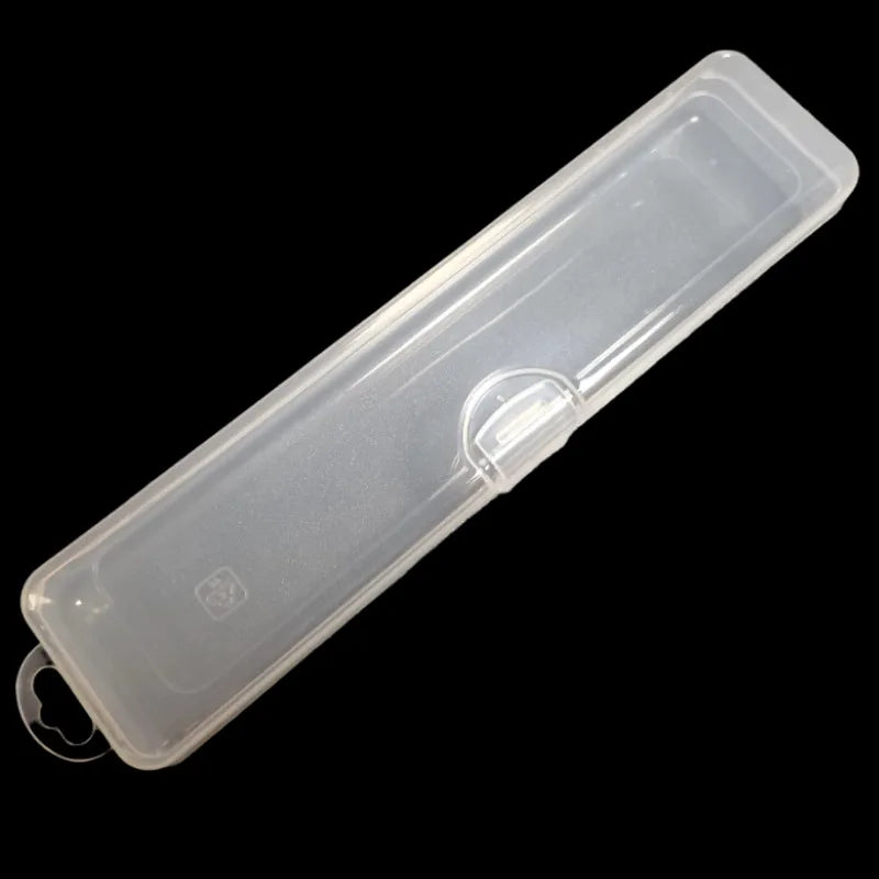 1Pc Transparent Flip-Top Portable Storage Box, Makeup Brush Box, Eyebrow Pencil Toothbrush Organizer, Cosmetic Brush Storage Con