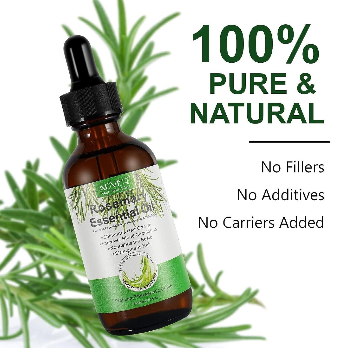 Rosemary Essential Oil for Hair Growth, Pure and Natural, Perfect for Aromathera