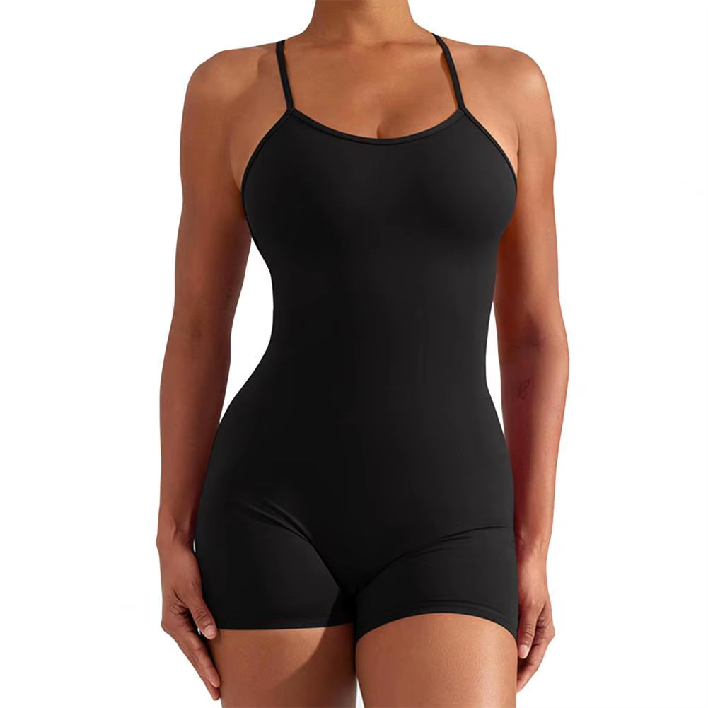 Sleeveless Sports Jumpsuit Woman Fitness Overalls Short Workout Rompers Women Gym Bodysuits Female Push up Yoga One-Piece Suit