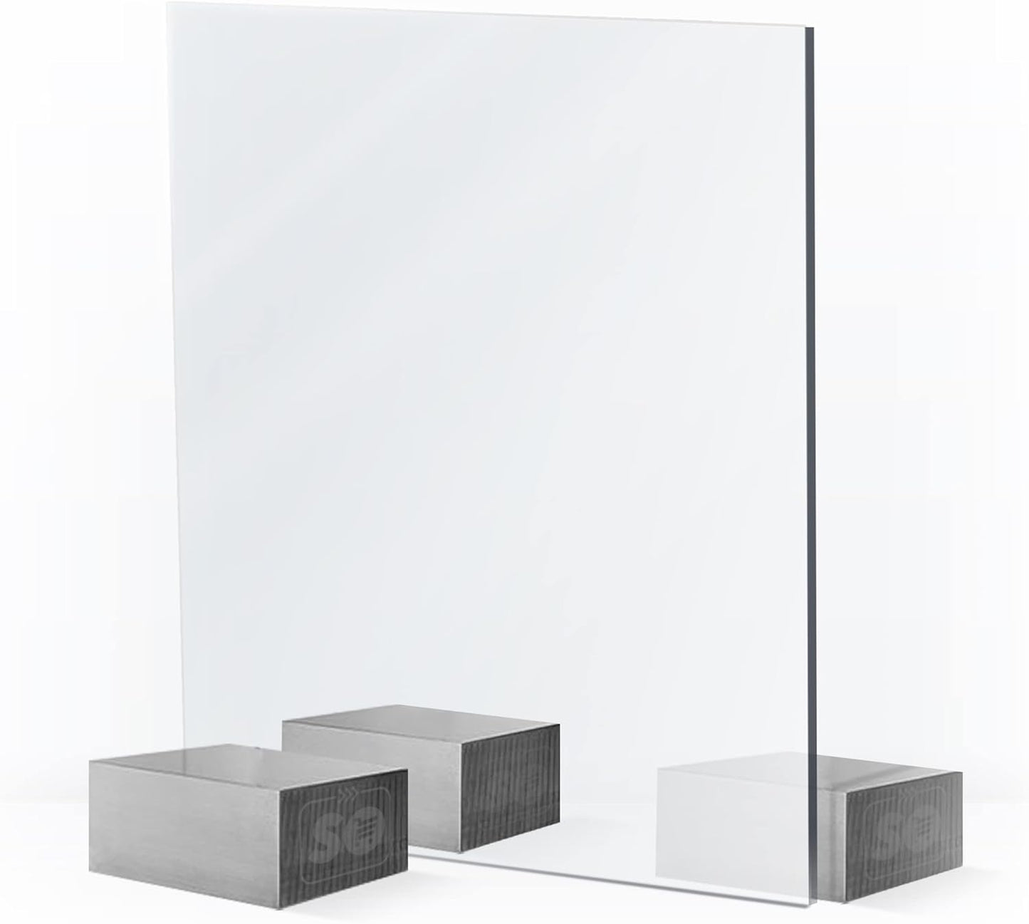 Unbreakable Two Way Acrylic Mirror Sheet - 12x12 Inches Smart See-Through Mirror Made in USA
