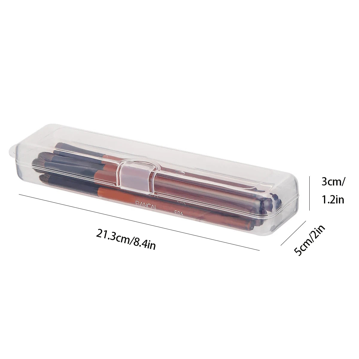 1Pc Transparent Flip-Top Portable Storage Box, Makeup Brush Box, Eyebrow Pencil Toothbrush Organizer, Cosmetic Brush Storage Con