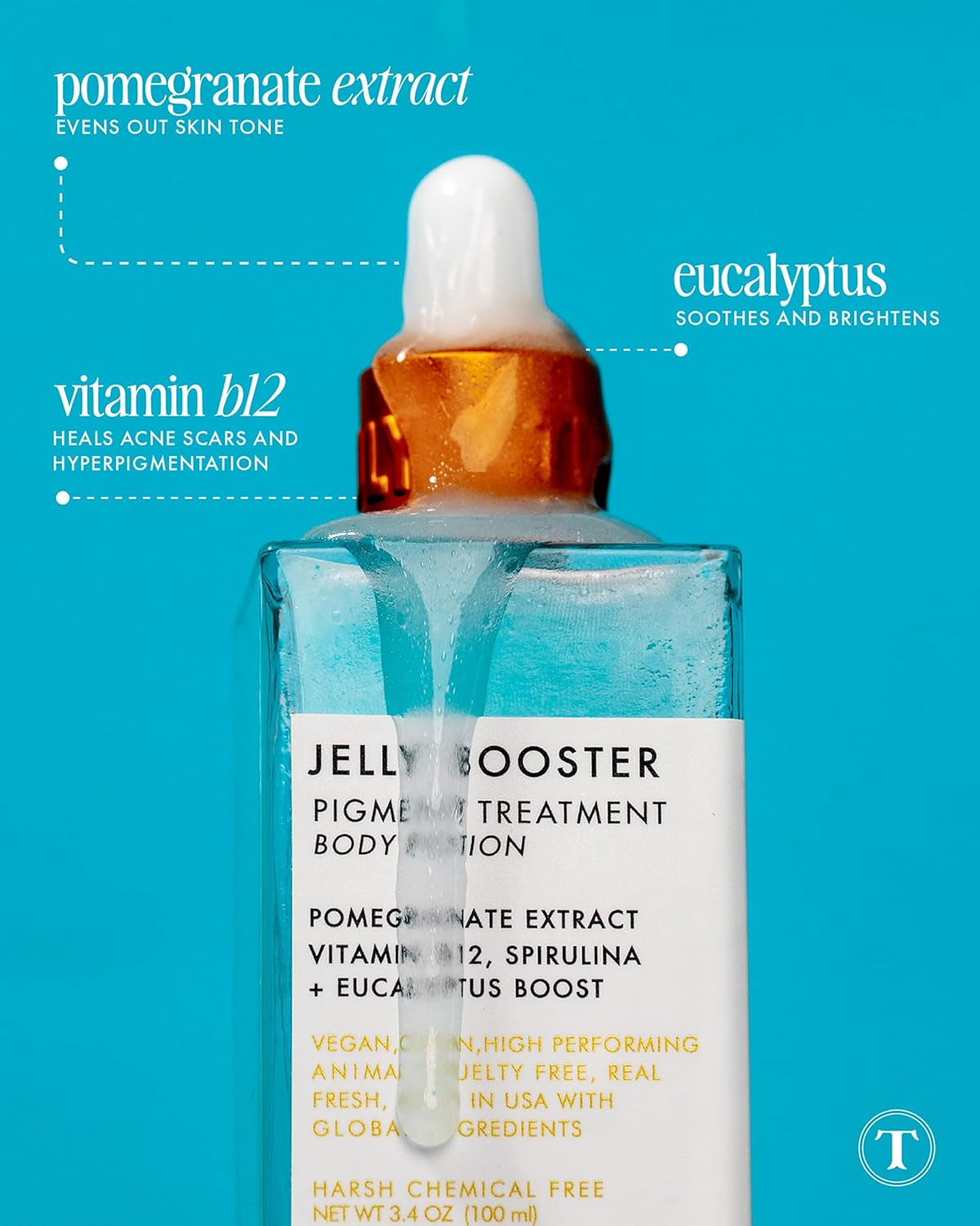 Truly Beauty Jelly Booster Pigment Treatment Body Potion Scar Treatment - Fast Absorbing Acne Scar for Face and Body - Scar Removal Ointment - Lightweight Scar Serum for Everyday Use 3.1 OZ