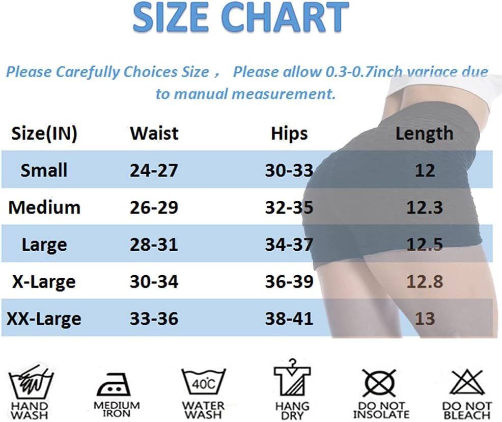 Women Workout Shorts Brazilian Textured Booty Leggings Shorts Anti-Cellulite Scrunch Butt Lift
