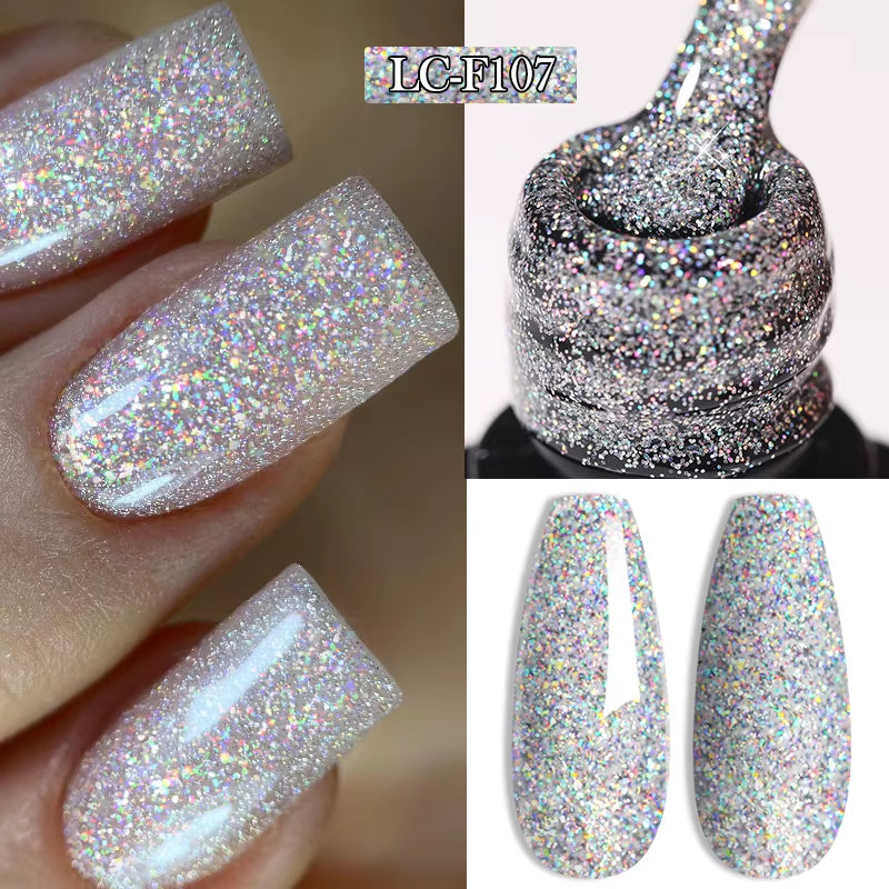 3-in-1 Platinum Rose Gold Cat Magnetic Gel Nail Polish - 7ML Moonlight Glitter UV Varnish for Stunning Semi-Permanent Manicures