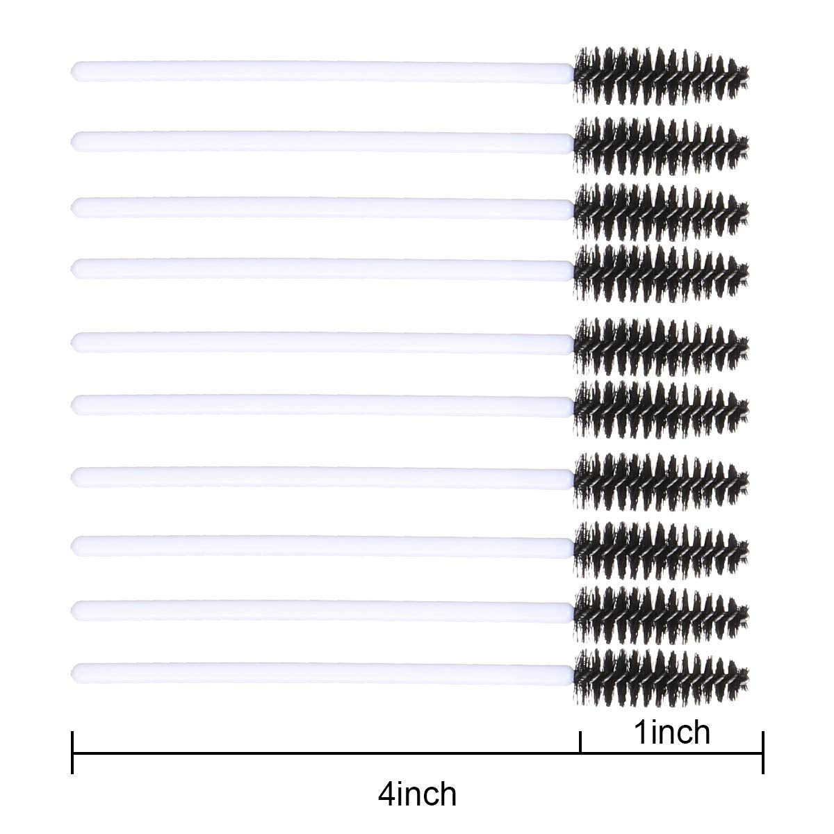100 PCS Disposable Eyelash Brushes Mascara Brushes Eye Lash Eyebrow Applicator Cosmetic Makeup Brush Tool Kits (White-Black)