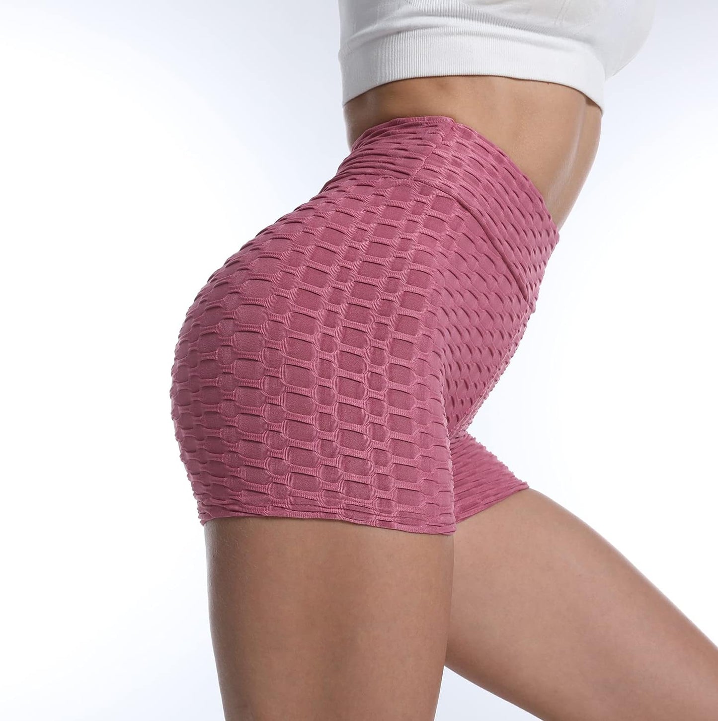 Women Workout Shorts Brazilian Textured Booty Leggings Shorts Anti-Cellulite Scrunch Butt Lift