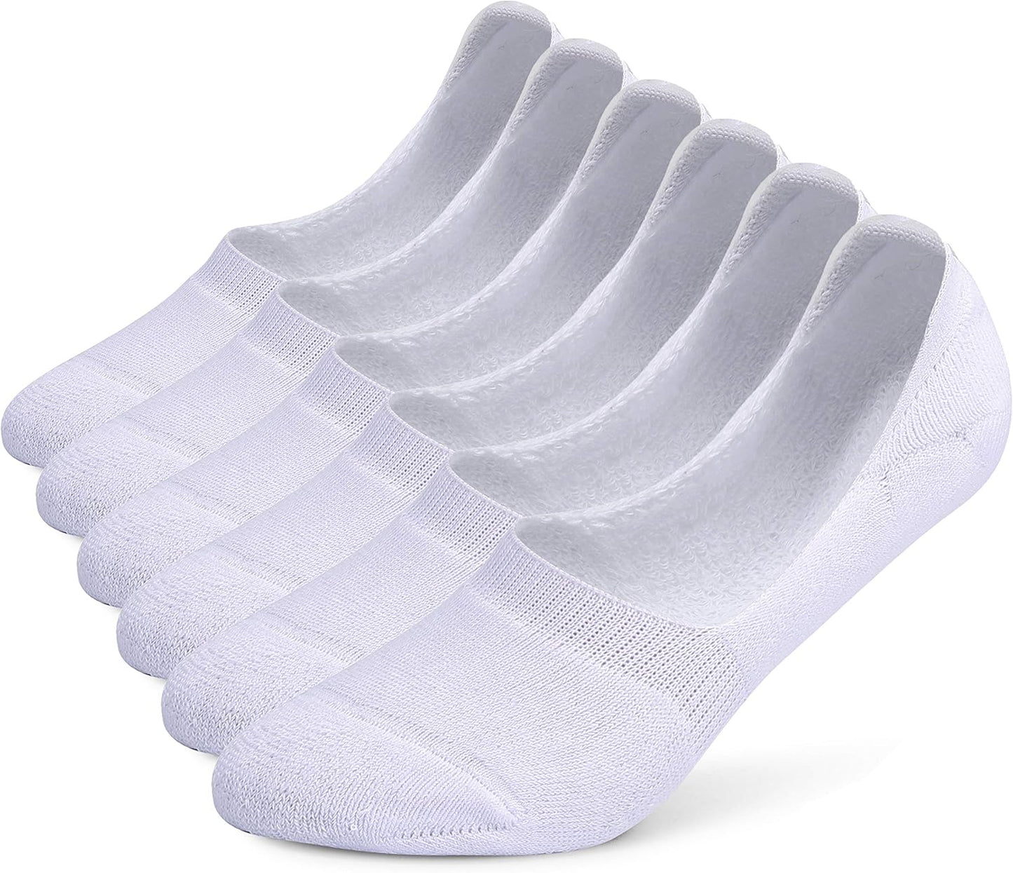 6 Pairs Unisex Thick Cushion Athletic Cotton Non Slip Low Cut Flat Liner No Show Socks