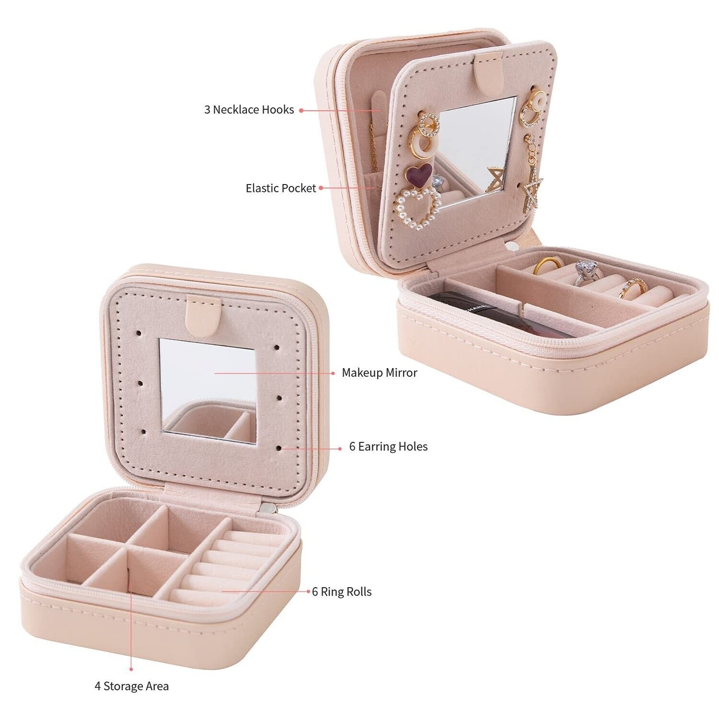Kelofon Travel Jewelry Case Travel Jewelry Box Travel Jewelry Organizer Small...