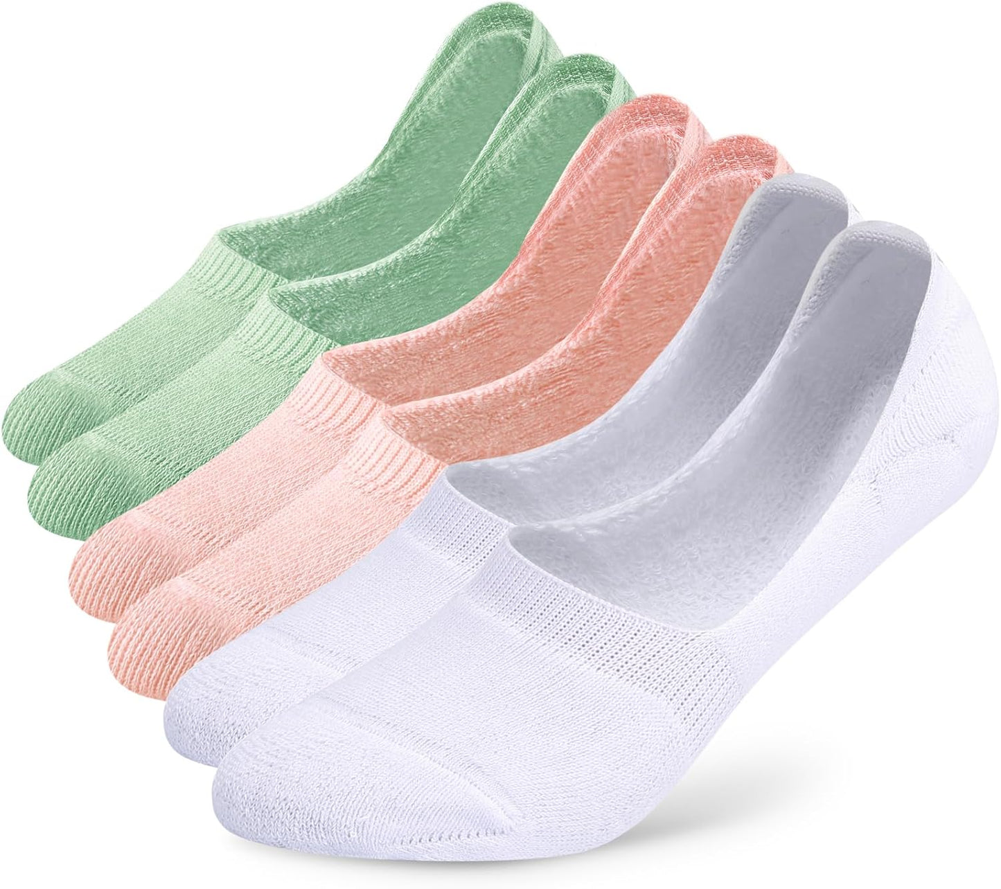 6 Pairs Unisex Thick Cushion Athletic Cotton Non Slip Low Cut Flat Liner No Show Socks