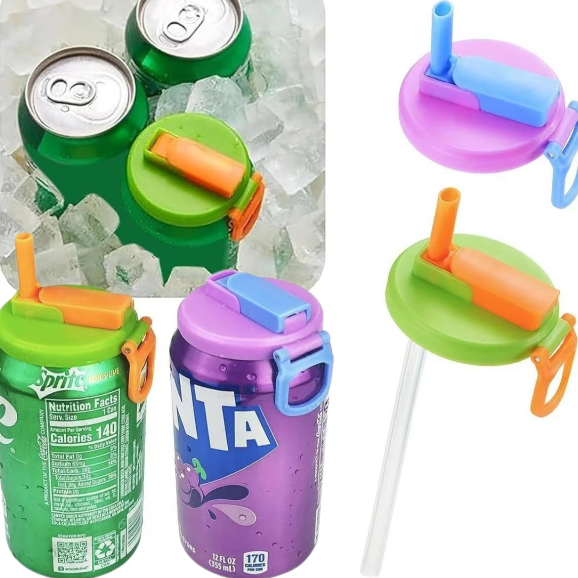 2025 Multifunctional Soda Straw Cover Leak-Proof Portable Beverage Sealing Cover & Straw Set High-Quality Recyclable Beveragelid