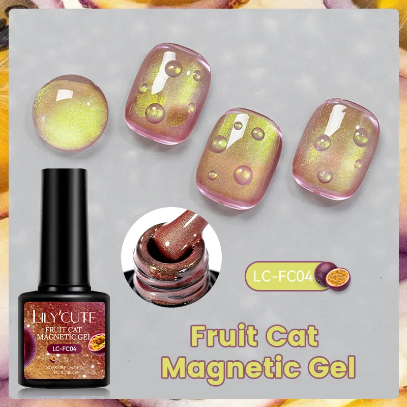 3-in-1 Platinum Rose Gold Cat Magnetic Gel Nail Polish - 7ML Moonlight Glitter UV Varnish for Stunning Semi-Permanent Manicures