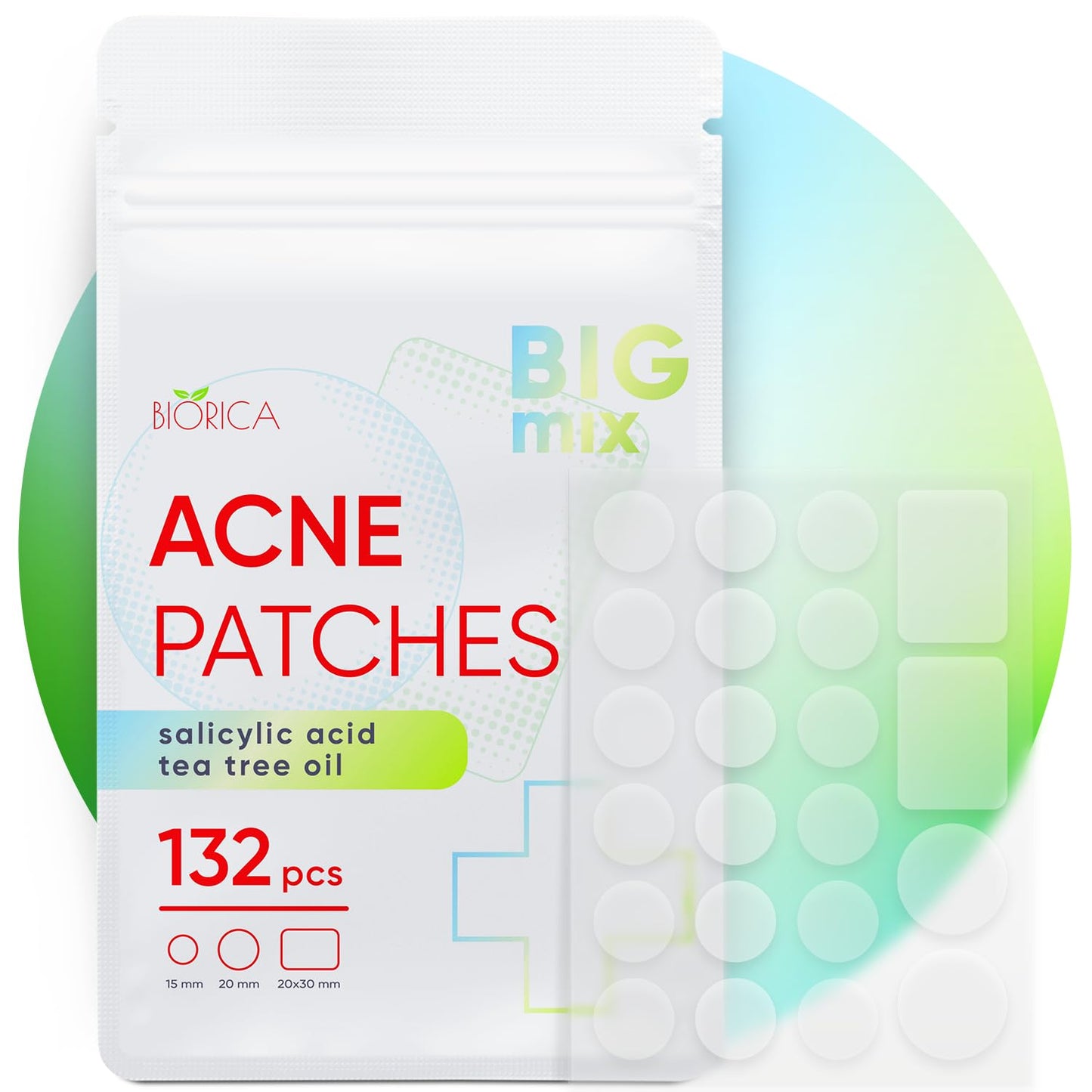 Pimple Patches for Face with Tea Tree Oil 216 Pcs. Hydrocolloid Acne Pimple Patches. Blemish Patches, Acne Dots, Pimple Stickers, Acne Patch and Pimple Patch