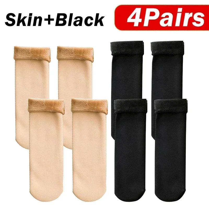 Cozy Cashmere Wool Thermal Socks for Women - Winter Warmth & Comfort - 5 Pairs of Soft Short Boot Socks