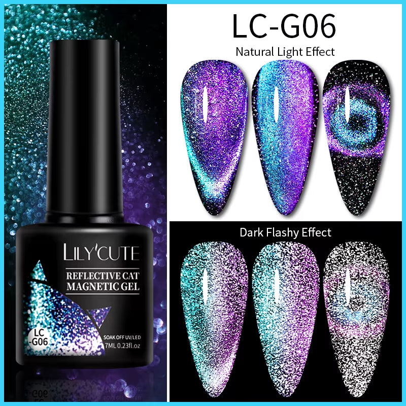 3-in-1 Platinum Rose Gold Cat Magnetic Gel Nail Polish - 7ML Moonlight Glitter UV Varnish for Stunning Semi-Permanent Manicures
