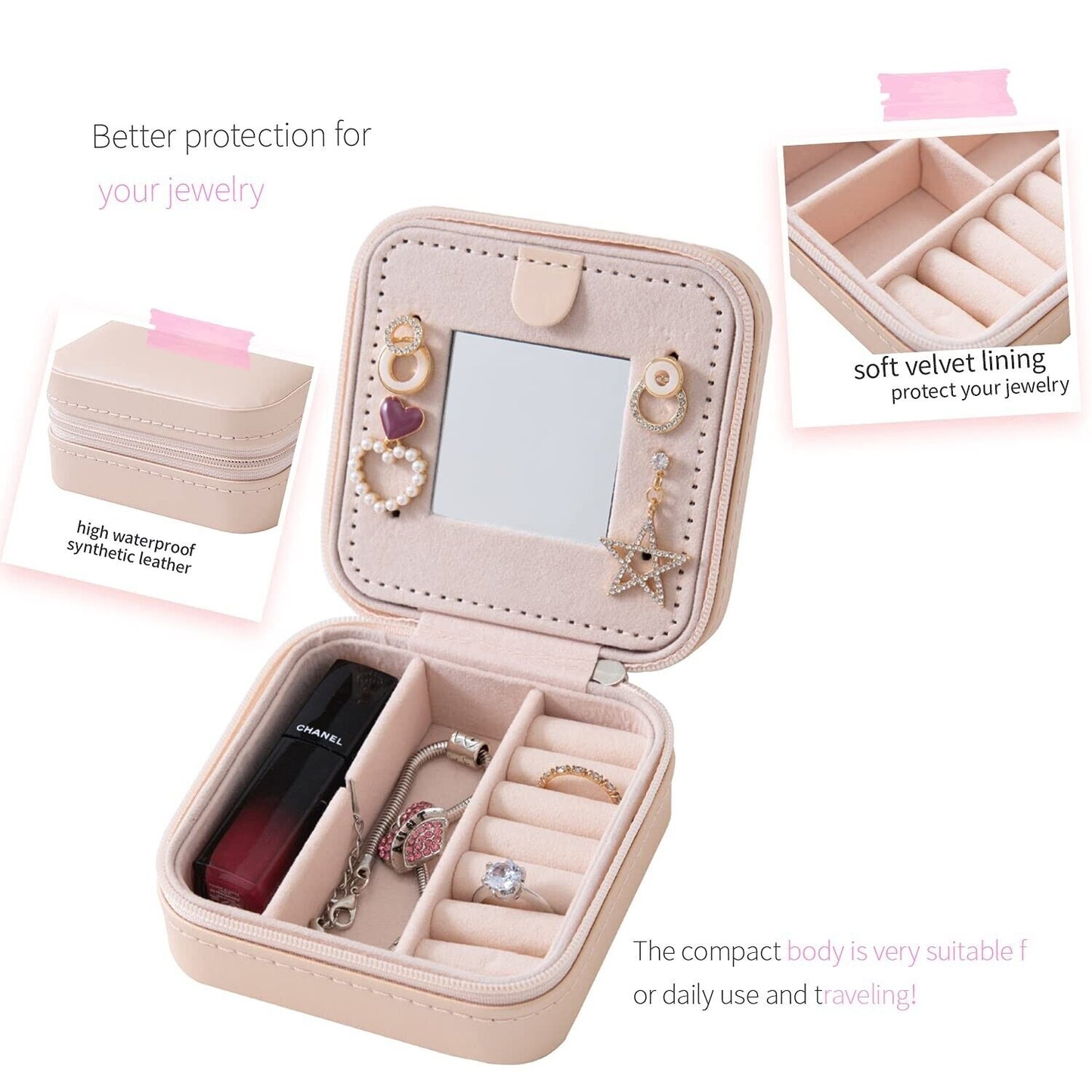 Kelofon Travel Jewelry Case Travel Jewelry Box Travel Jewelry Organizer Small...
