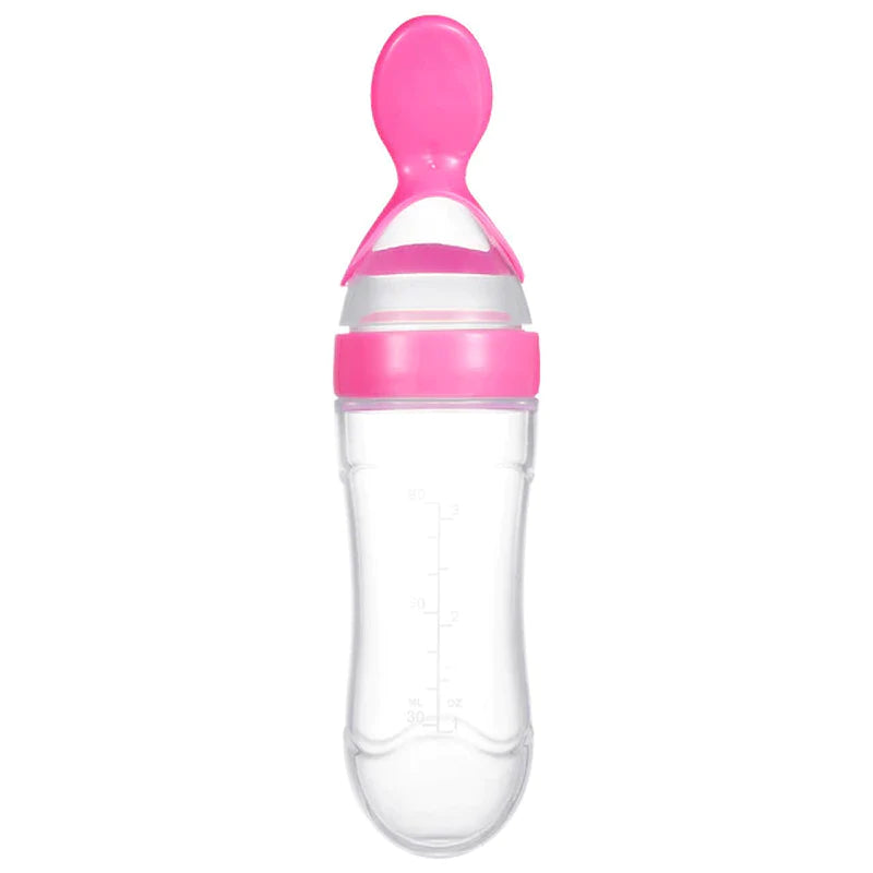 Squeezing Feeding Bottle Silicone Newborn Baby Training Rice Spoon Infant Cereal Food Supplement Feeder Safe Tableware Tools