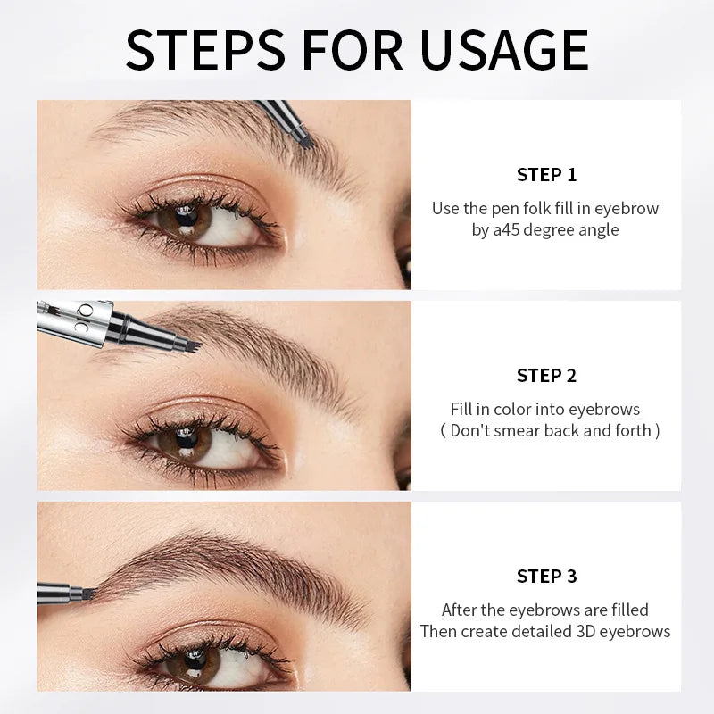 Liquid Eyebrow Pencil 3D Waterproof -Long Lasting Natural Dark Brown