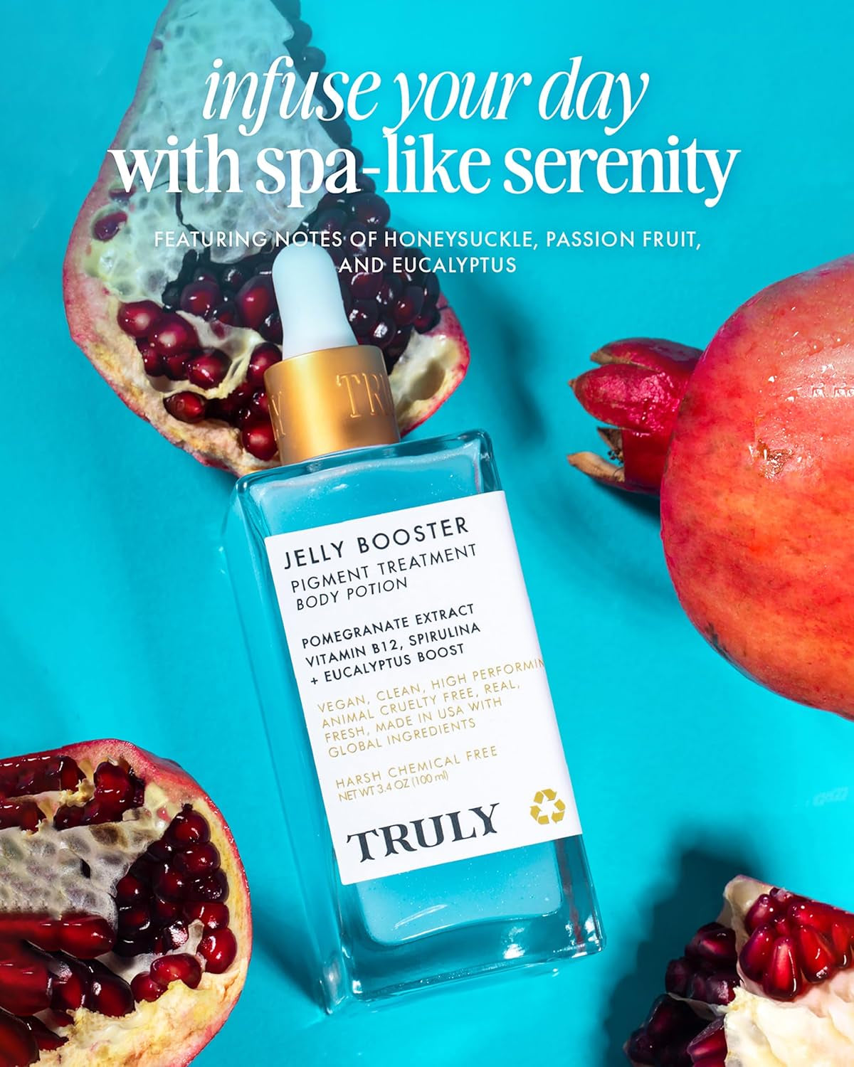 Truly Beauty Jelly Booster Pigment Treatment Body Potion Scar Treatment - Fast Absorbing Acne Scar for Face and Body - Scar Removal Ointment - Lightweight Scar Serum for Everyday Use 3.1 OZ