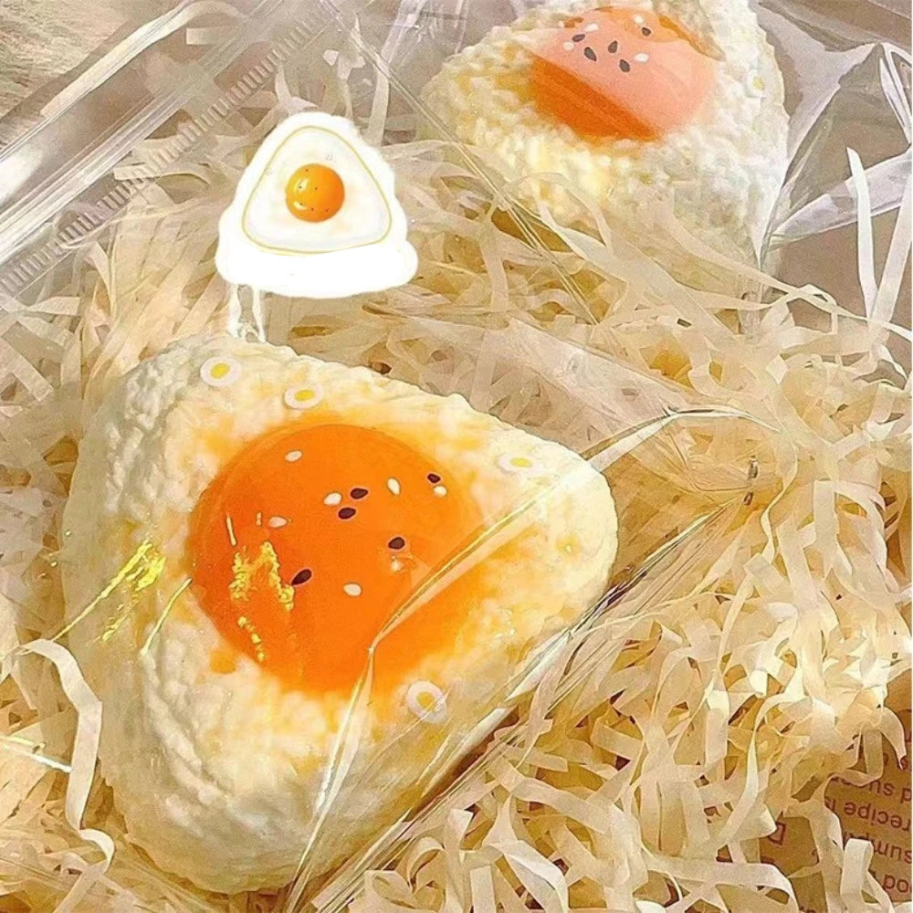 New Handmade Silicone Simulated Egg Rice Ball Mochi Taba Squishy Toy Relief Squeeze Creative Rebound Fidget Toys Cute Squishy