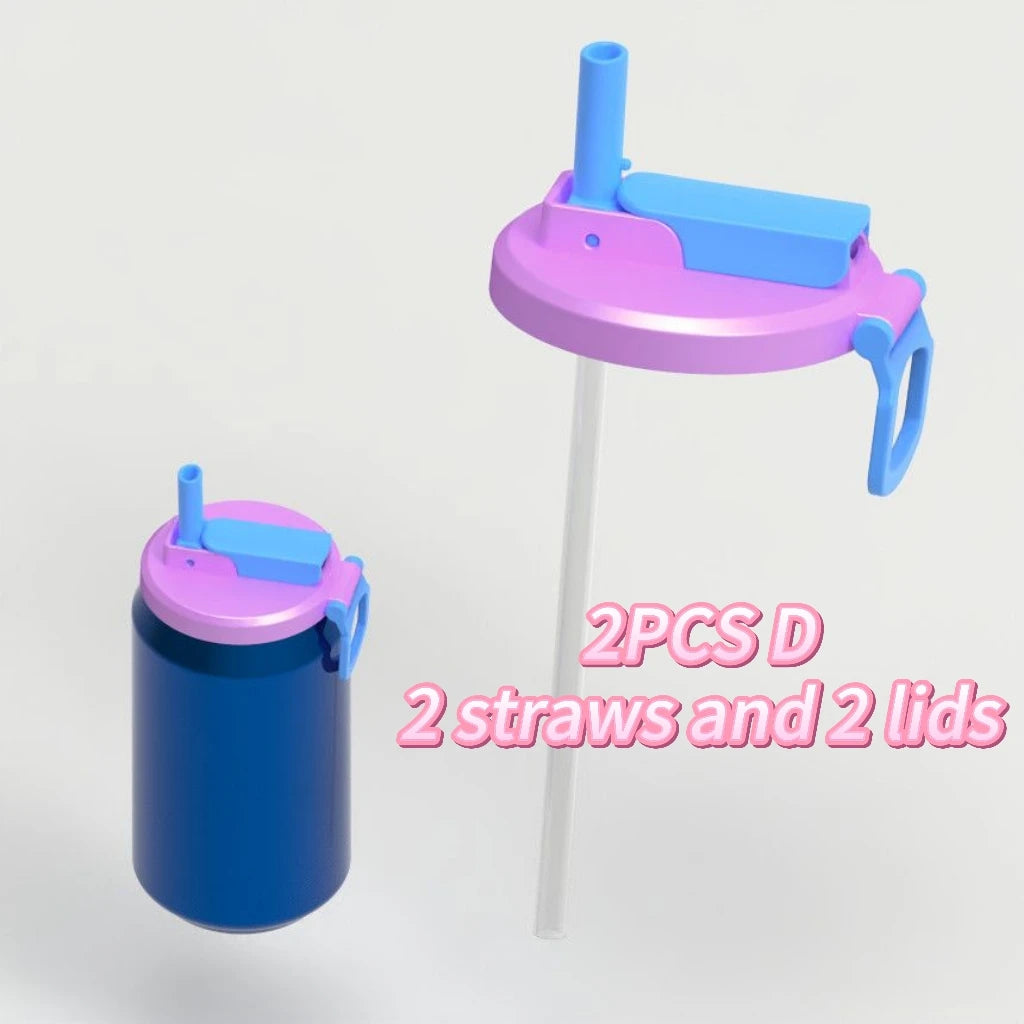 2025 Multifunctional Soda Straw Cover Leak-Proof Portable Beverage Sealing Cover & Straw Set High-Quality Recyclable Beveragelid