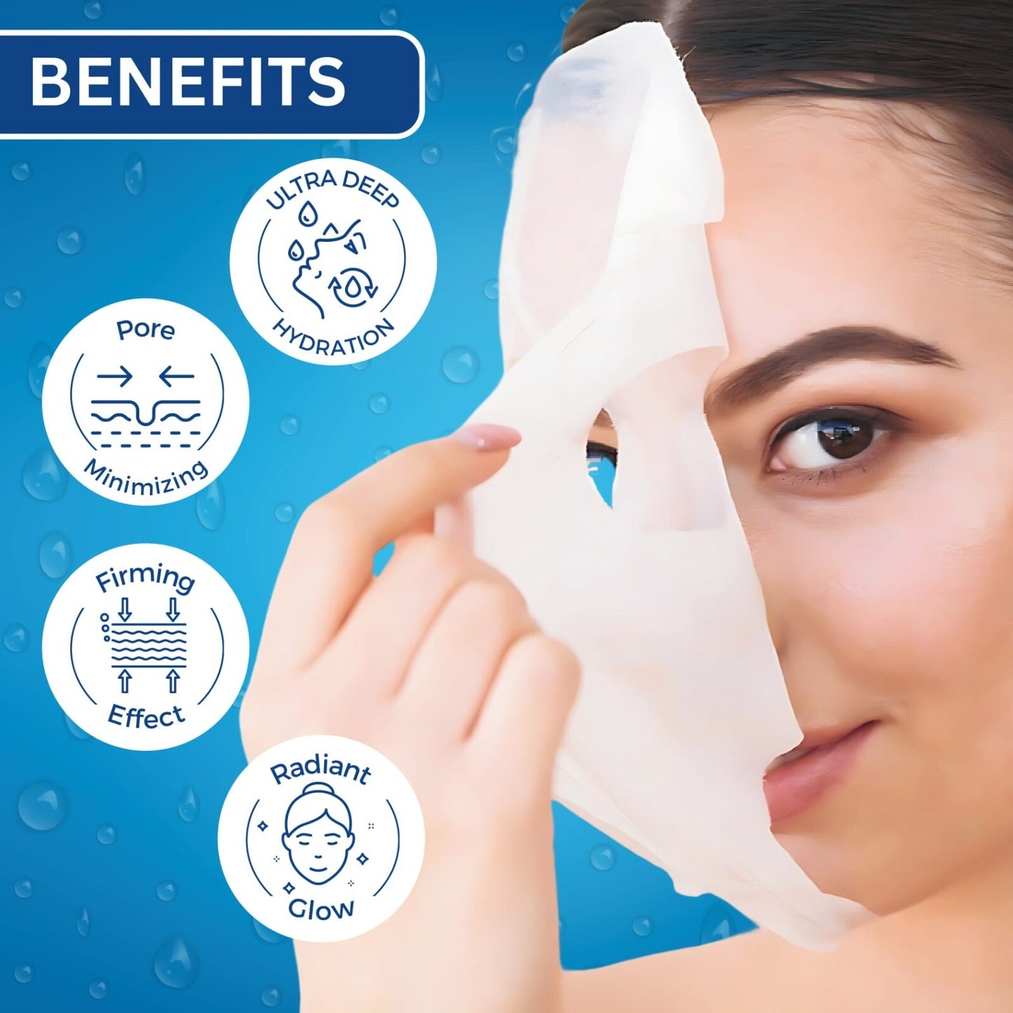 Korean Beauty Bio-Collagen Real Deep Facial Mask 34G X 4 Ea